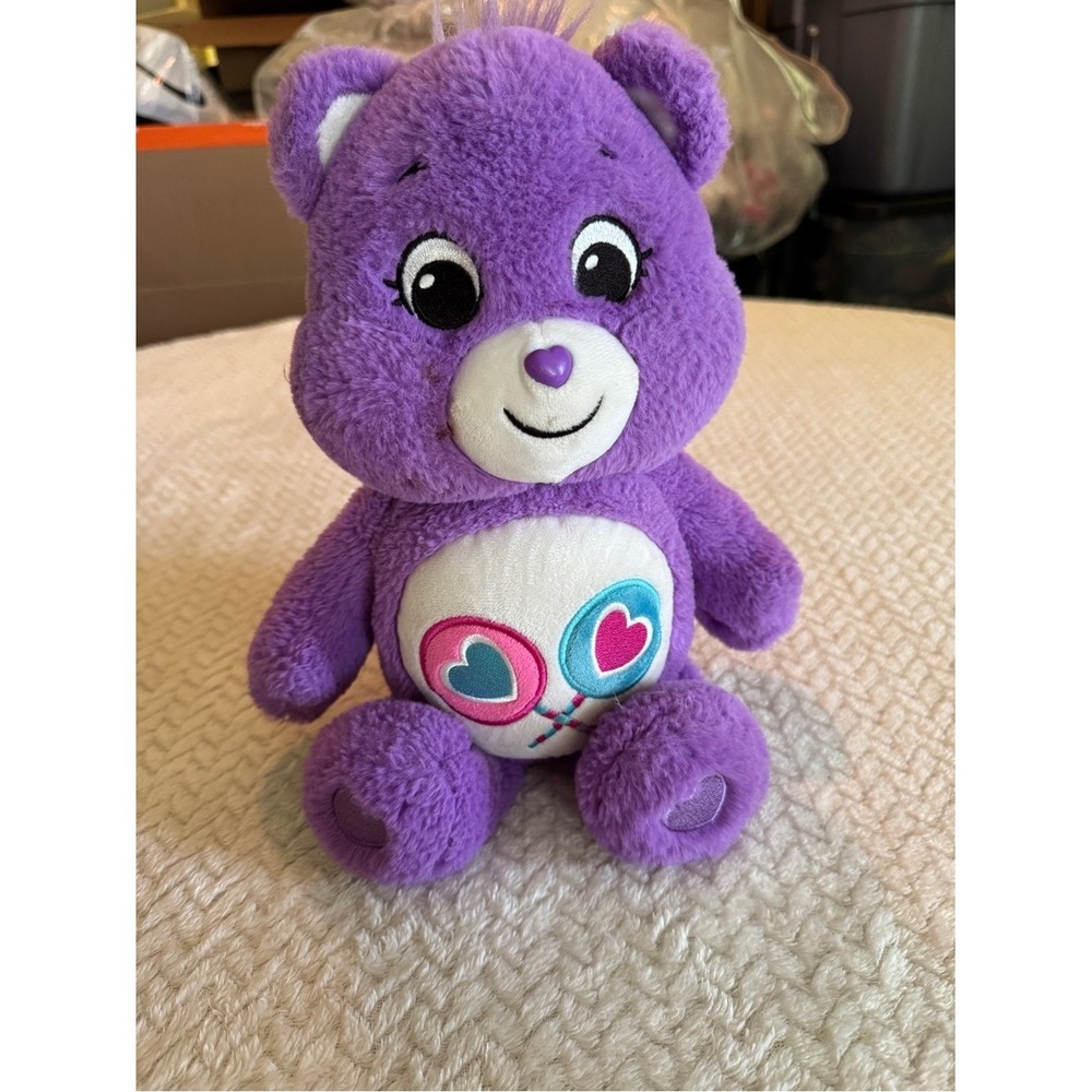 Share Bear Care Bears Purple‎ Plush Bear with Heart-Belly Embroidery